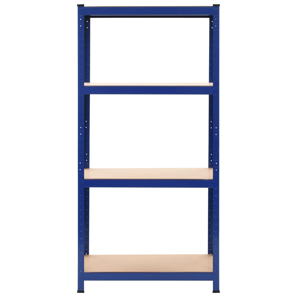 Mensola 4 Strati Blu in Acciaio e Legno Multistrato | homemem39