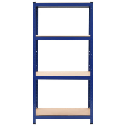 Mensola 4 Strati Blu in Acciaio e Legno Multistrato | homemem39