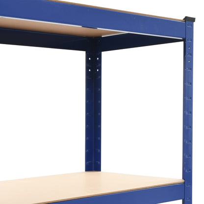 Mensola 4 Strati Blu in Acciaio e Legno Multistrato | homemem39