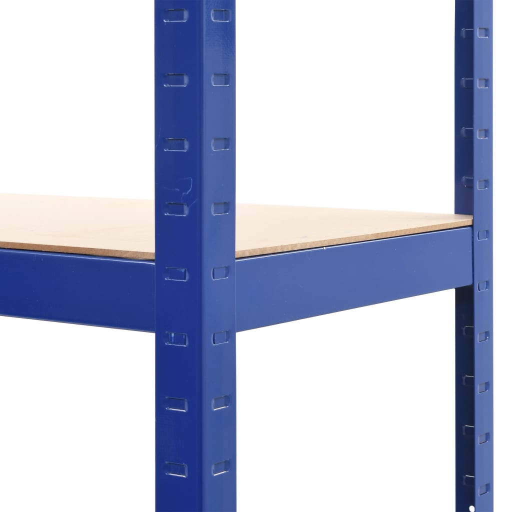 Mensola 4 Strati Blu in Acciaio e Legno Multistrato | homemem39
