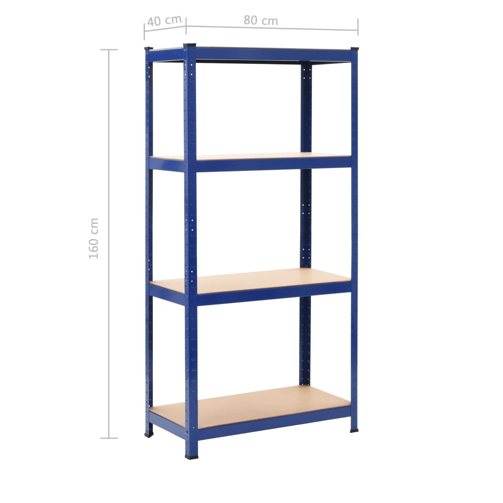 Mensole Portaoggetti 2 pz Blu 80x40x160 cm in Acciaio e MDF | homemem39
