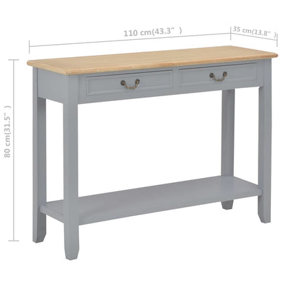 Tavolo Consolle Grigio 110x35x80 cm in Legno - homemem39