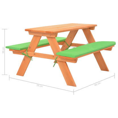 Tavolo e Panche da Picnic 89x79x50 cm Legno Massello di Abete - homemem39