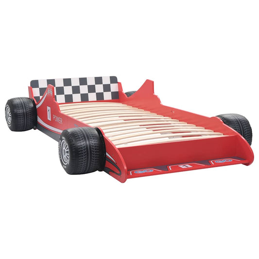 Letto Bimbo ad Auto da Corsa 90x200 cm Rosso | homemem39