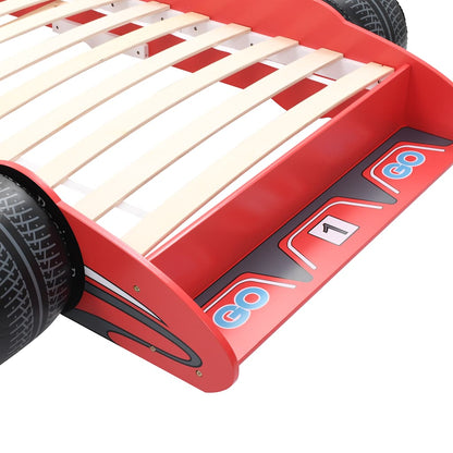 Letto Bimbo ad Auto da Corsa 90x200 cm Rosso | homemem39