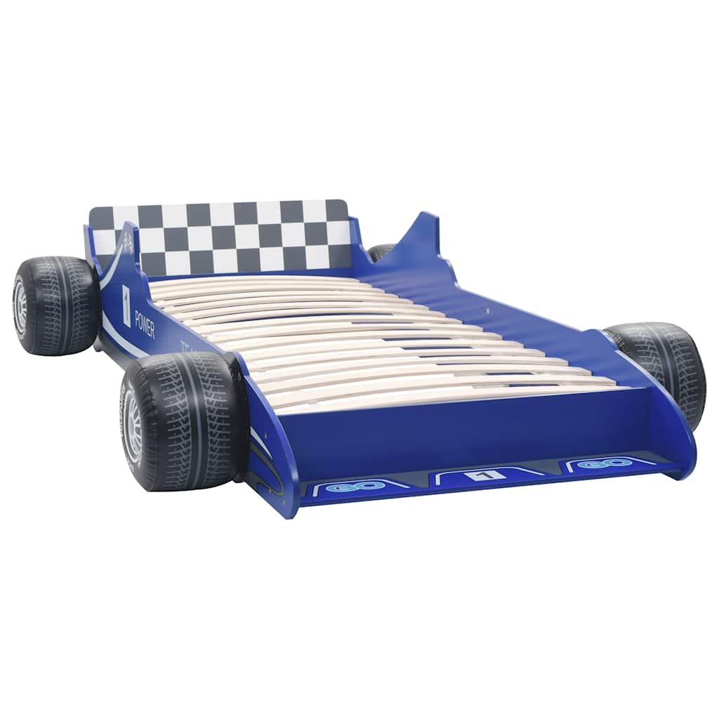 Letto Bambini ad Auto da Corsa 90x200 cm Blu - homemem39