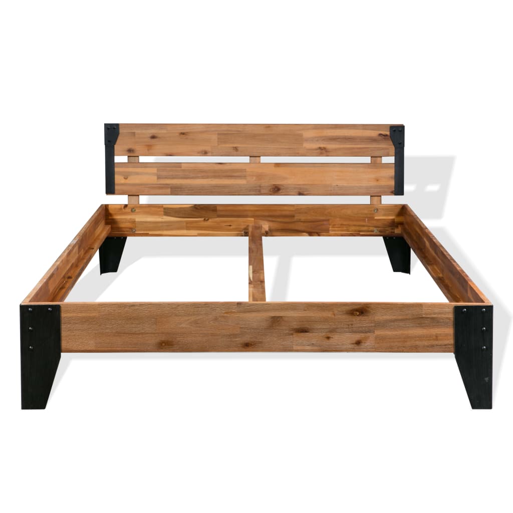 Giroletto senza Materasso in Legno Acacia e Acciaio 152x203 cm
