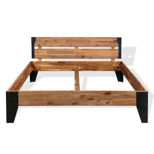 Giroletto senza Materasso in Legno Acacia e Acciaio 152x203 cm