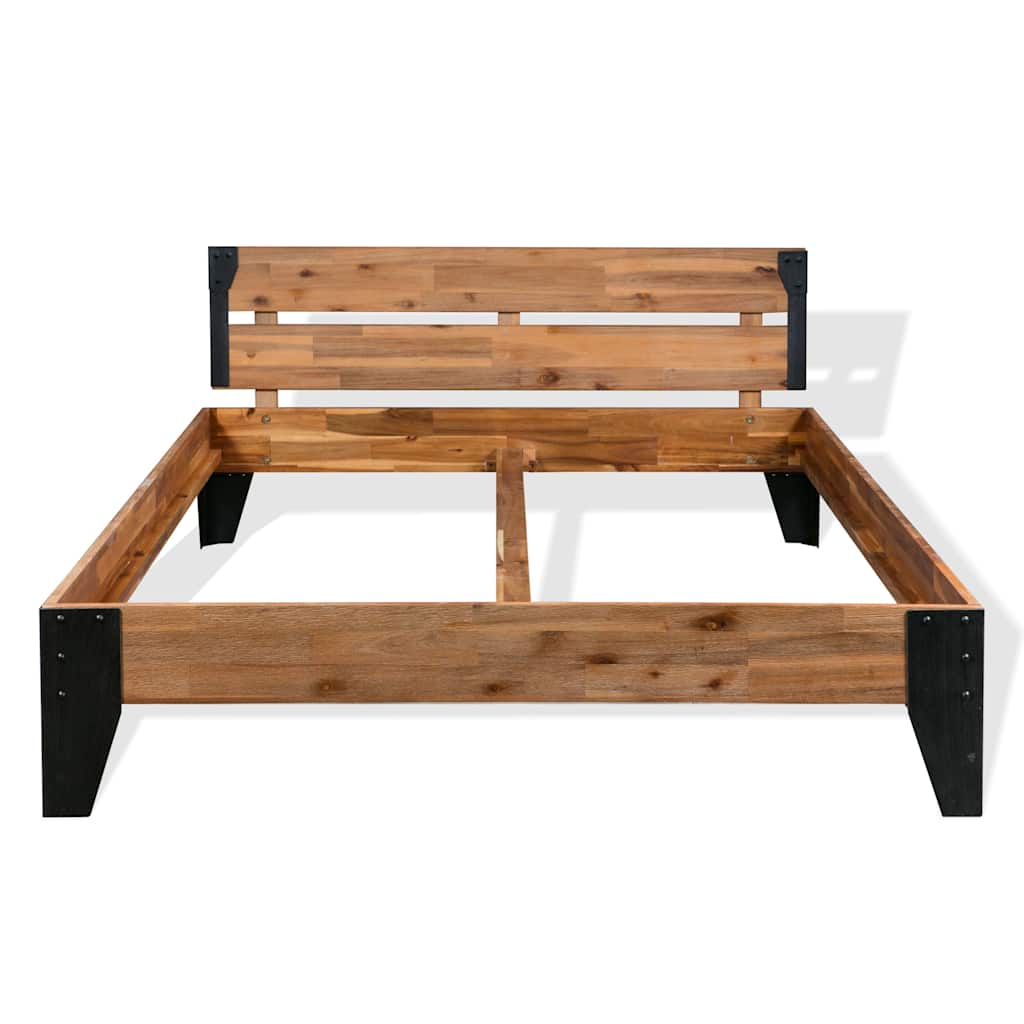 Giroletto senza Materasso in Legno Acacia e Acciaio 152x203 cm