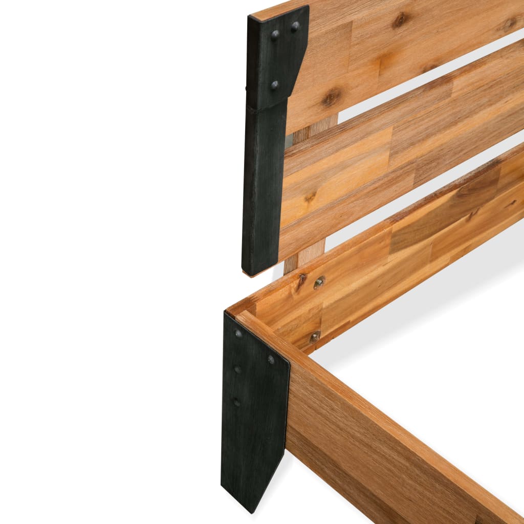 Giroletto senza Materasso in Legno Acacia e Acciaio 152x203 cm