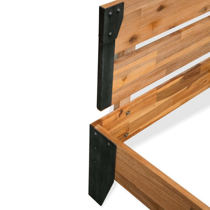 Giroletto senza Materasso in Legno Acacia e Acciaio 152x203 cm