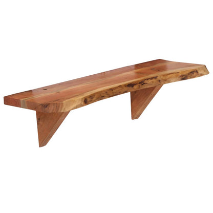 Mensole 2 pz 60x20x18 cm in Legno Massello di Acacia | homemem39