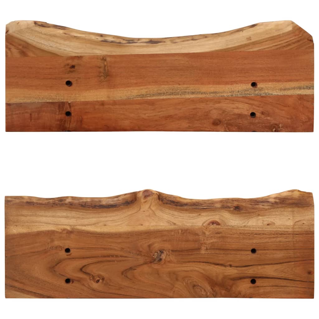 Mensole 2 pz 60x20x18 cm in Legno Massello di Acacia | homemem39