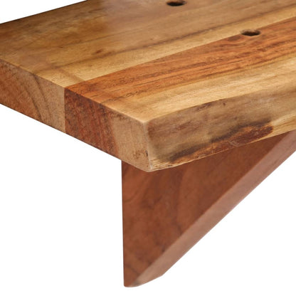 Mensole 2 pz 60x20x18 cm in Legno Massello di Acacia | homemem39