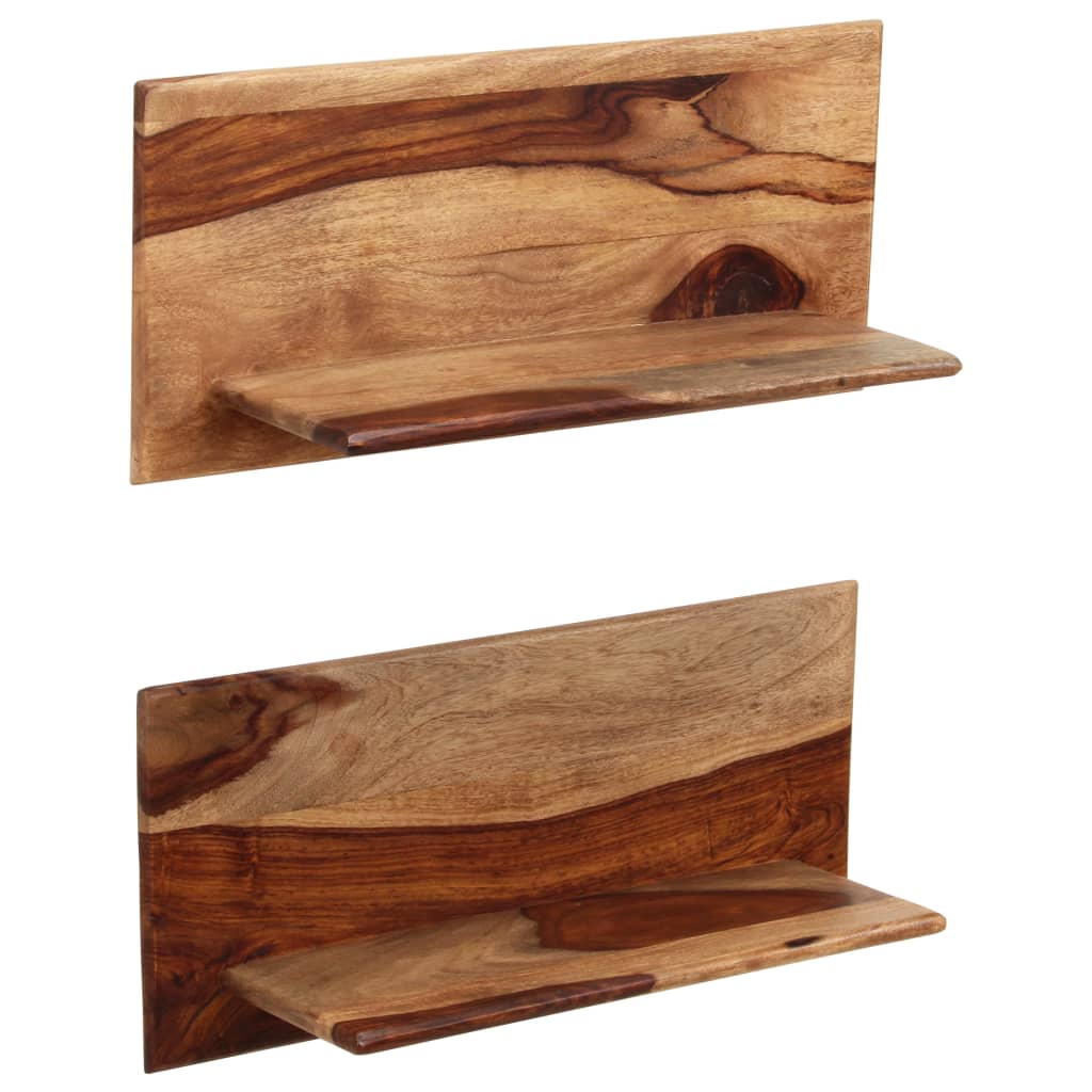 Mensole 2 pz 58x26x20 cm in Legno Massello di Acacia