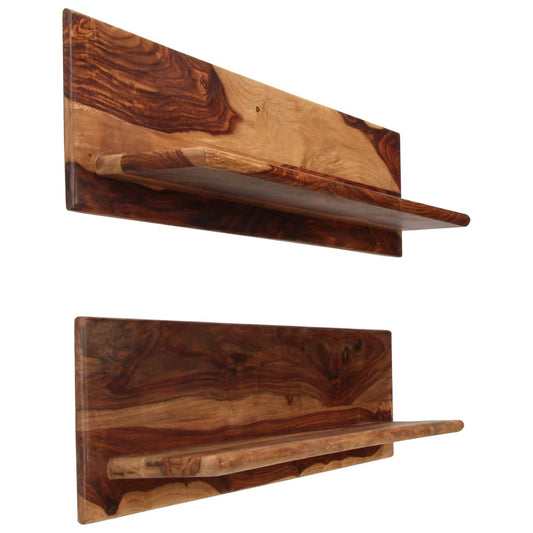 Mensole 2 pz 118x26x20 cm in Legno Massello di Acacia | homemem39