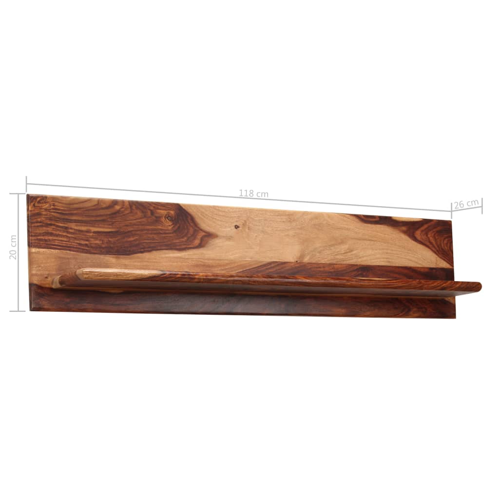 Mensole 2 pz 118x26x20 cm in Legno Massello di Acacia | homemem39