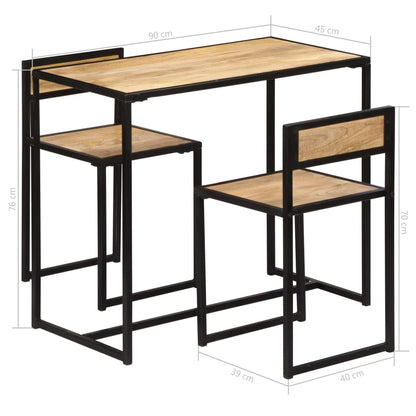 Set per Sala da Pranzo 3 pz in Legno Massello di Mango - homemem39