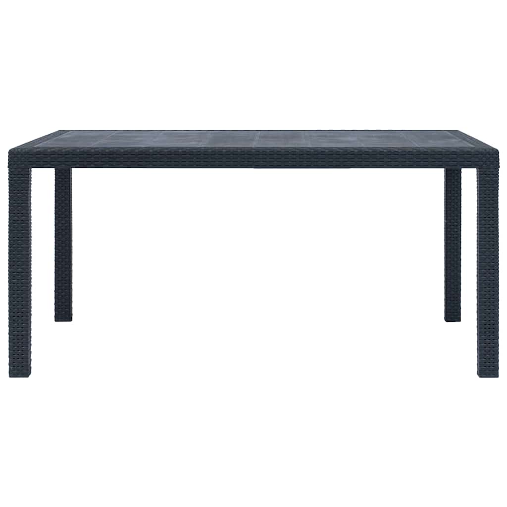 Tavolo da Giardino Antracite 150x90x72 cm Plastica Stile Rattan | homemem39