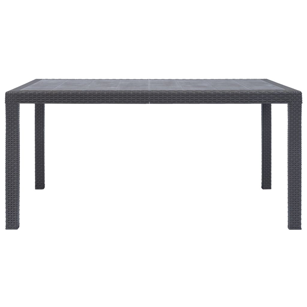 Tavolo da Giardino Marrone 150x90x72 cm Plastica Stile Rattan | homemem39