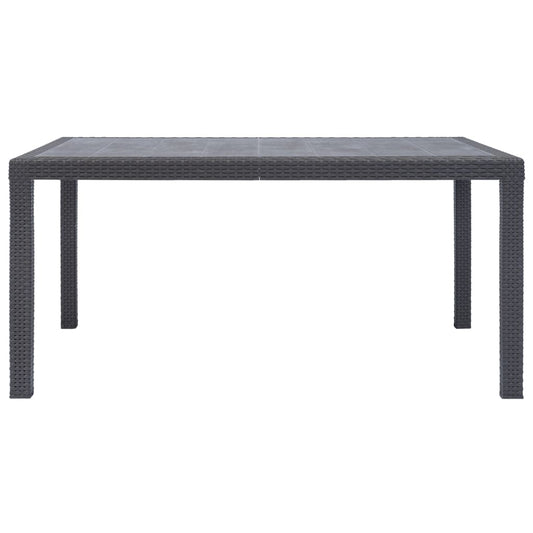 Tavolo da Giardino Marrone 150x90x72 cm Plastica Stile Rattan | homemem39