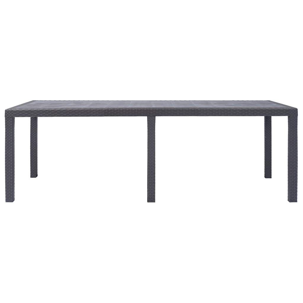 Tavolo da Giardino Marrone 220x90x72 cm Plastica Stile Rattan | homemem39
