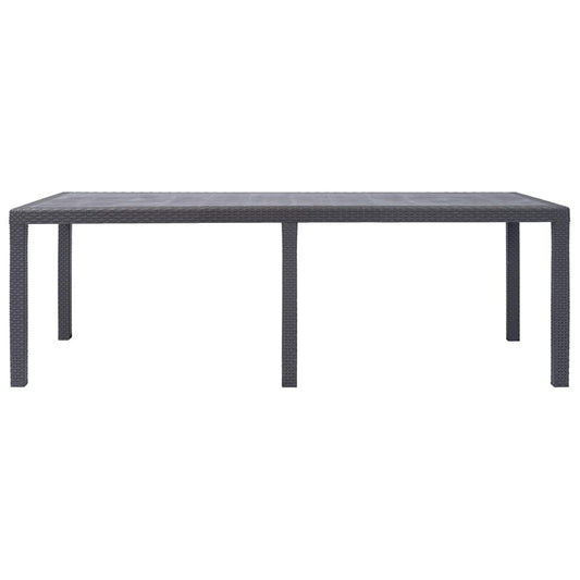 Tavolo da Giardino Marrone 220x90x72 cm Plastica Stile Rattan | homemem39