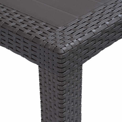 Tavolo da Giardino Marrone 220x90x72 cm Plastica Stile Rattan | homemem39