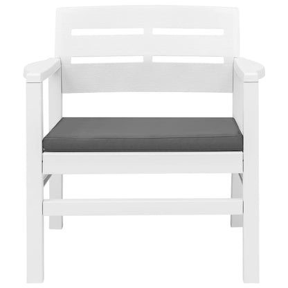 Set Salotto da Giardino 3 pz in Plastica Bianco | homemem39