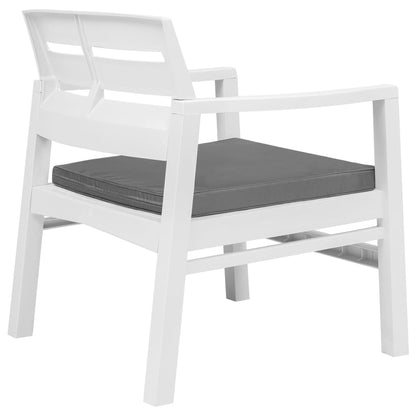 Set Salotto da Giardino 3 pz in Plastica Bianco | homemem39