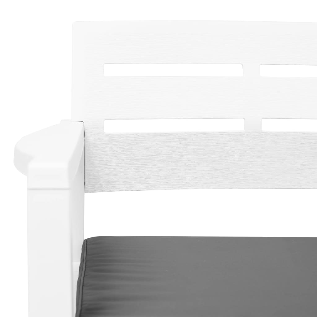 Set Salotto da Giardino 3 pz in Plastica Bianco | homemem39