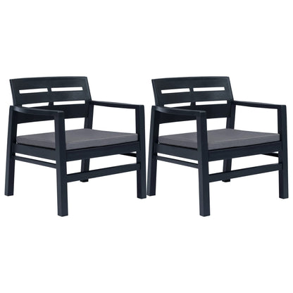 Set Salotto da Giardino 3 pz in Plastica Antracite | homemem39