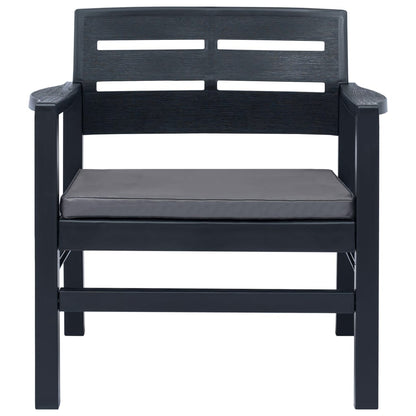 Set Salotto da Giardino 3 pz in Plastica Antracite | homemem39