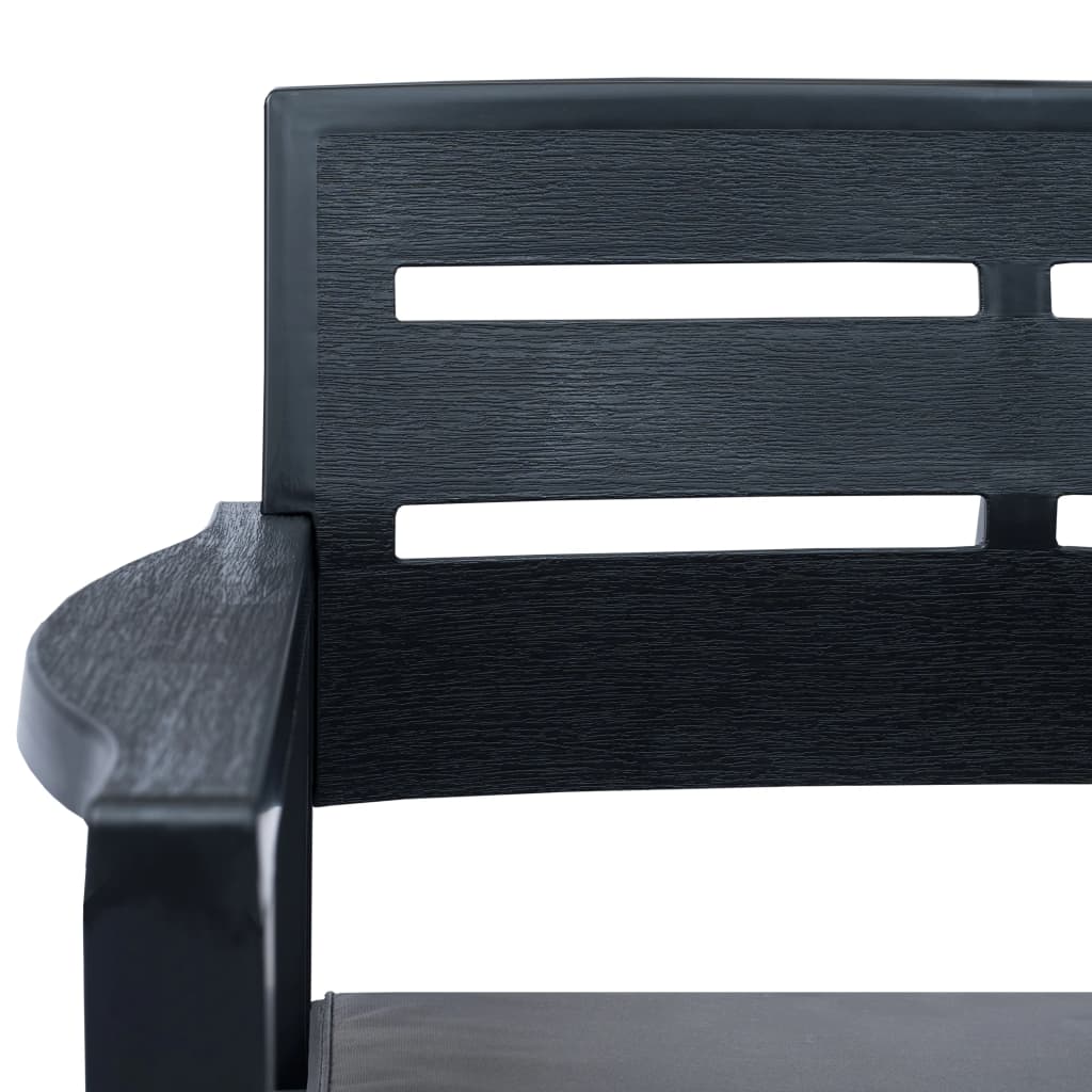 Set Salotto da Giardino 3 pz in Plastica Antracite | homemem39