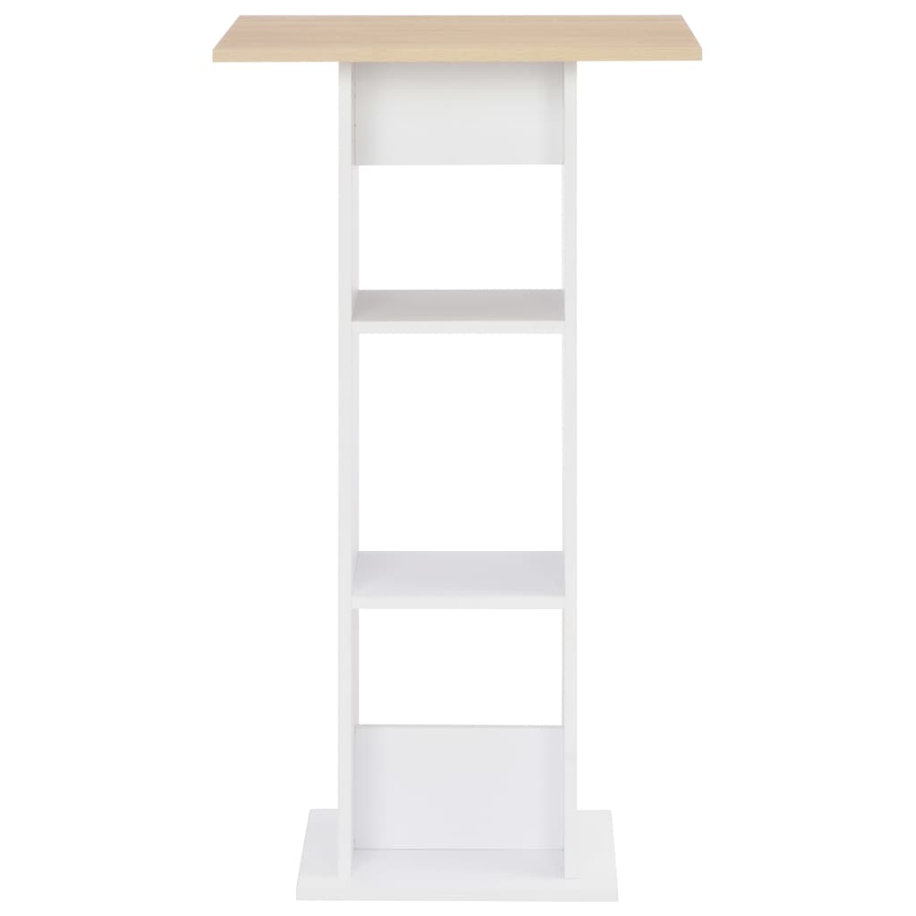 Tavolo da Bar Bianco e Rovere Sonoma 60x60x110 cm | homemem39