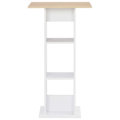 Tavolo da Bar Bianco e Rovere Sonoma 60x60x110 cm | homemem39