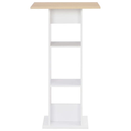 Tavolo da Bar Bianco e Rovere Sonoma 60x60x110 cm | homemem39