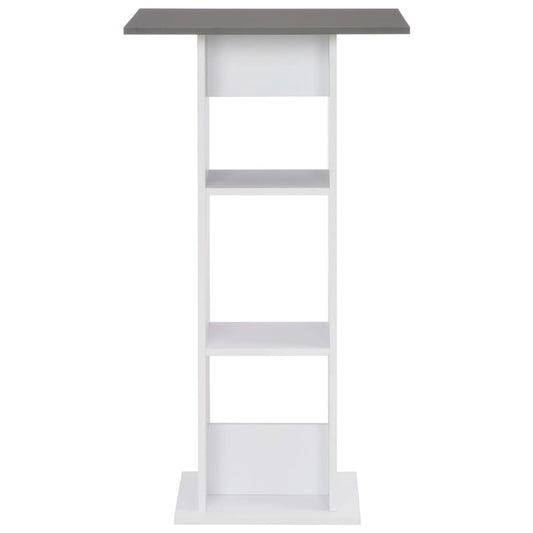 Tavolo da Bar Bianco e Grigio Antracite 60x60x110 cm | homemem39