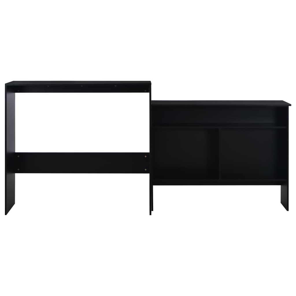 Tavolo da Bar con 2 Piani d'Appoggio Nero 130x40x120 cm | homemem39