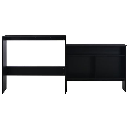 Tavolo da Bar con 2 Piani d'Appoggio Nero 130x40x120 cm | homemem39