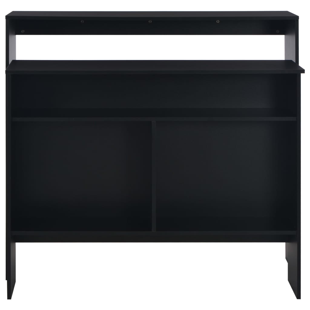 Tavolo da Bar con 2 Piani d'Appoggio Nero 130x40x120 cm | homemem39