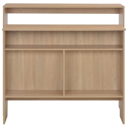 Tavolo da Bar con 2 Piani d'Appoggio Rovere 130x40x120 cm - homemem39