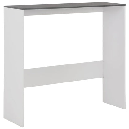 Tavolo Bar con 2 Piani d'Appoggio Bianco e Grigio 130x40x120cm - homemem39