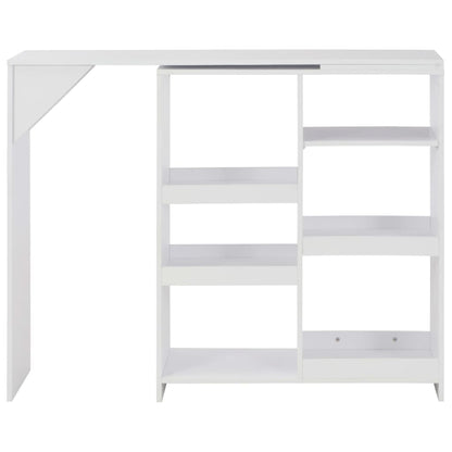 Tavolo da Bar con Scaffale Mobile Bianco 138x39x110 cm - homemem39