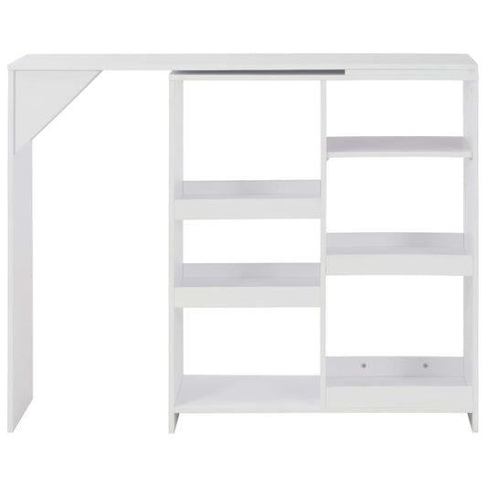 Tavolo da Bar con Scaffale Mobile Bianco 138x39x110 cm - homemem39