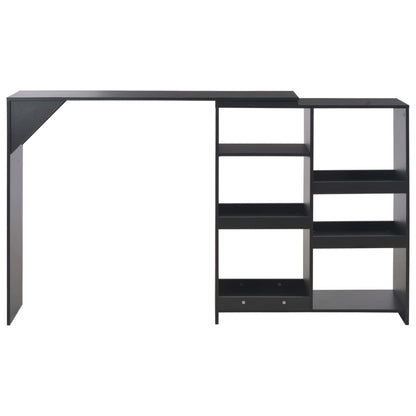 Tavolo da Bar con Scaffale Mobile Nero 138x39x110 cm - homemem39