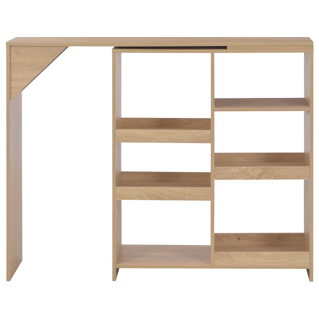 Tavolo da Bar con Scaffale Mobile Rovere 138x39x110 cm | homemem39
