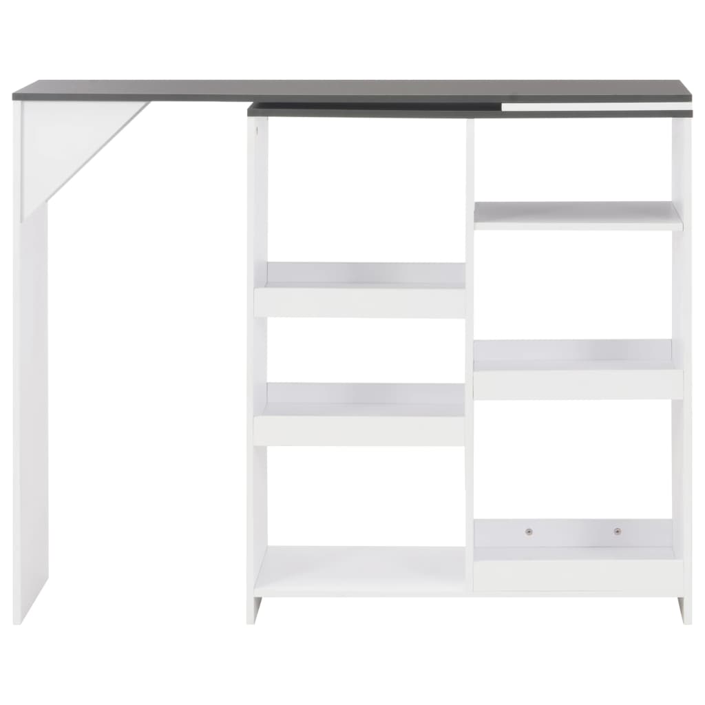 Tavolo da Bar con Scaffale Mobile Bianco 138x39x110 cm - homemem39