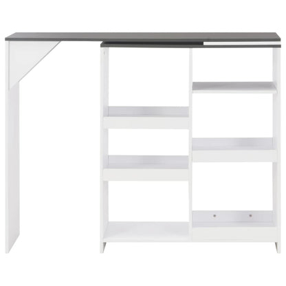Tavolo da Bar con Scaffale Mobile Bianco 138x39x110 cm - homemem39