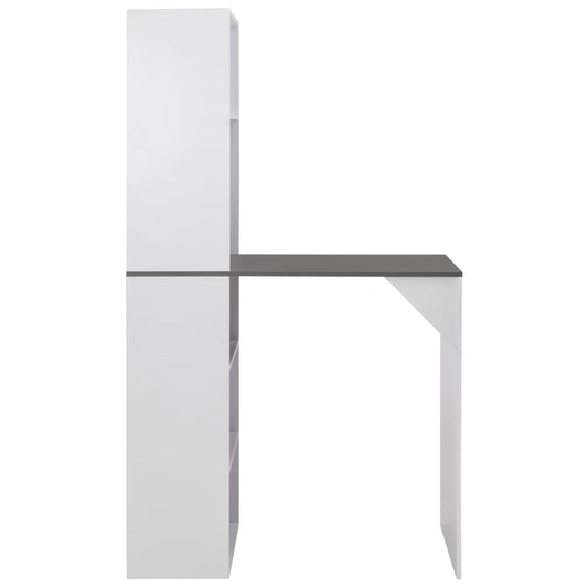 Tavolo da Bar con Mobiletto Bianco 115x59x200 cm | homemem39